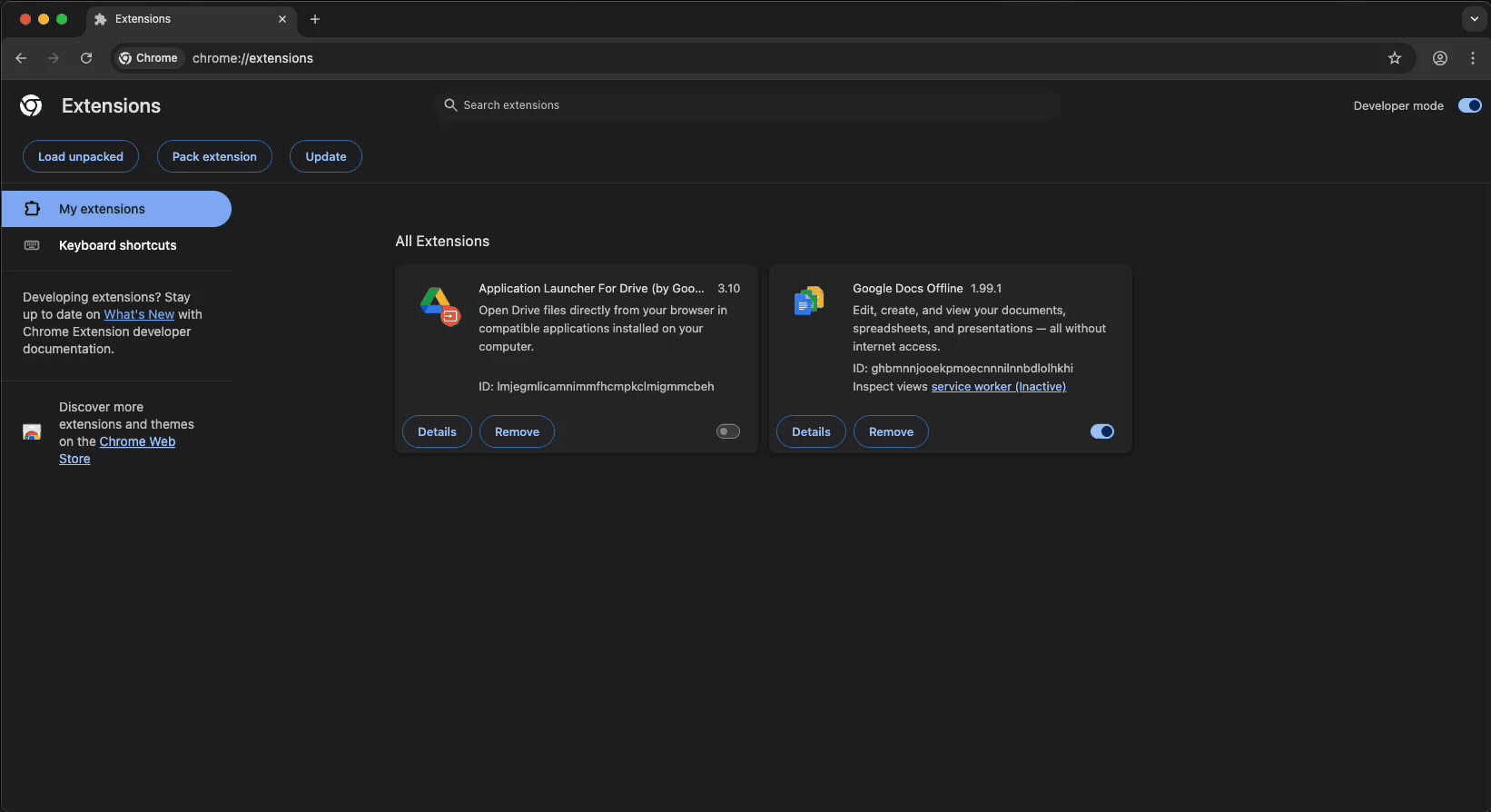 Load Unpacked Extension Demo